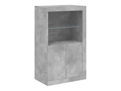 Aparador cómoda cómoda armario mueble organizador cocina salón salón con luces LED 162 x 37 x 100 cm gris 02_0029979