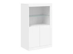 Aparador cómoda cómoda armario mueble organizador cocina salón salón con luces LED 162 x 37 x 100 cm blanco 02_0029831