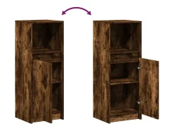 Aparador cómoda cómoda armario mueble organizador cocina salón salón con LED 38 x 34 x 100 cm madera contrachapada marrón 02_0029778