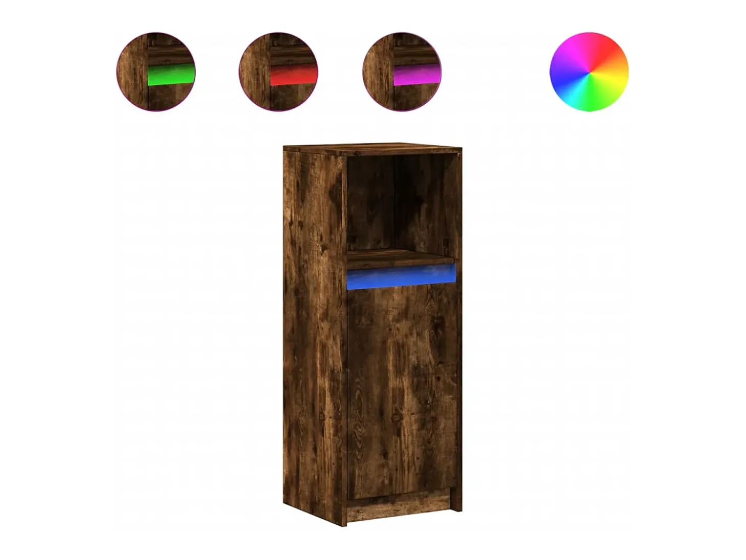 Aparador cómoda cómoda armario mueble organizador cocina salón salón con LED 38 x 34 x 100 cm madera contrachapada marrón 02_0029778