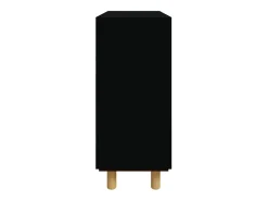 Aparador cómoda cómoda armario mueble organizador cocina salón salón 60 x 30 x 70 cm madera maciza de pino y ratán negro natural 02_0035967