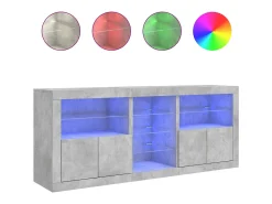 Aparador cómoda cómoda armario mueble organizador cocina salón salón con luces LED 162 x 37 x 67 cm gris 02_0029981