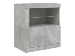 Aparador cómoda cómoda armario mueble organizador cocina salón salón con luces LED 162 x 37 x 67 cm gris 02_0029981