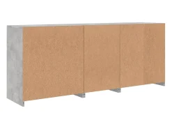 Aparador cómoda cómoda armario mueble organizador cocina salón salón con luces LED 162 x 37 x 67 cm gris 02_0029981