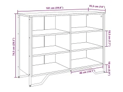 Aparador cómoda cómoda armario mueble organizador cocina salón salón Sonoma 101 x 35,5 x 74,5 cm madera contrachapada marrón 02_0031475