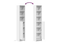 Aparador cómoda cómoda armario mueble organizador cocina salón salón con LED 36 x 32,5 x 200 cm madera contrachapada blanco 02_0029769
