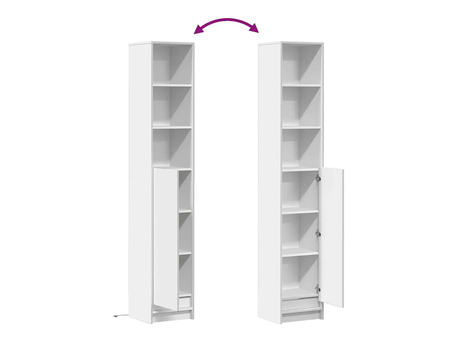 Aparador cómoda cómoda armario mueble organizador cocina salón salón con LED 36 x 32,5 x 200 cm madera contrachapada blanco 02_0029769