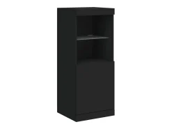 Aparador cómoda cómoda armario mueble organizador cocina salón salón con luces LED 162 x 37 x 100 cm negro 02_0030017