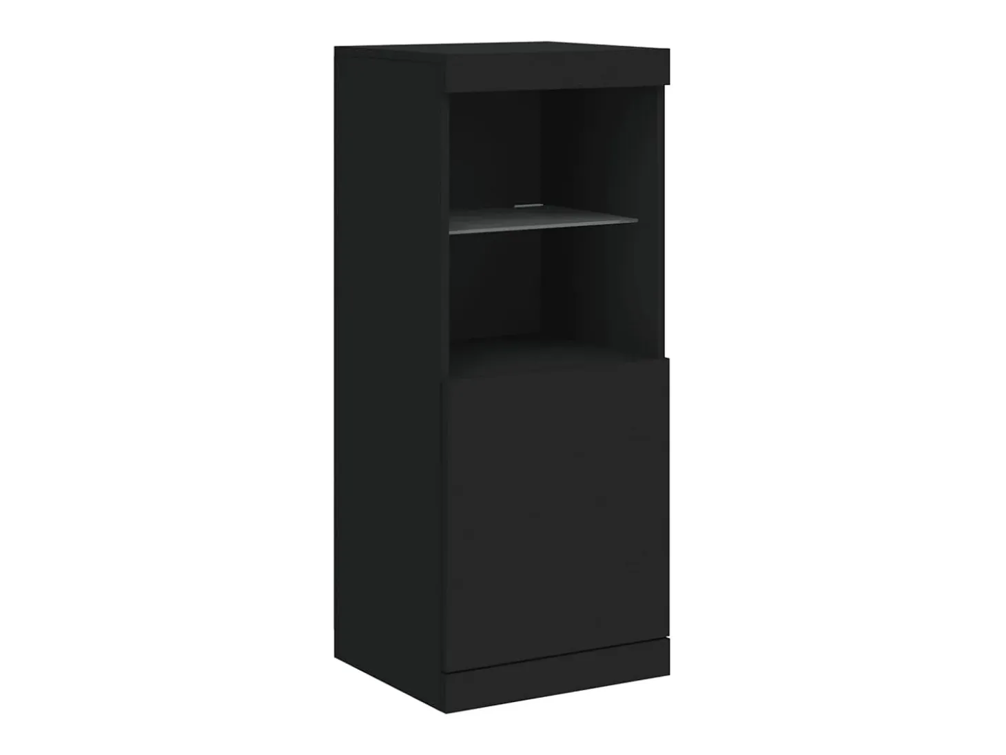 Aparador cómoda cómoda armario mueble organizador cocina salón salón con luces LED 162 x 37 x 100 cm negro 02_0030017