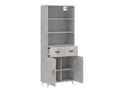 Aparador cómoda cómoda armario mueble organizador cocina salón salón alto 69,5 x 34 x 180 cm madera contrachapada gris 02_0034598