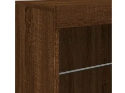 Aparador cómoda cómoda armario mueble organizador cocina salón salón con luces LED 60,5 x 37 x 67 cm marrón 02_0029928