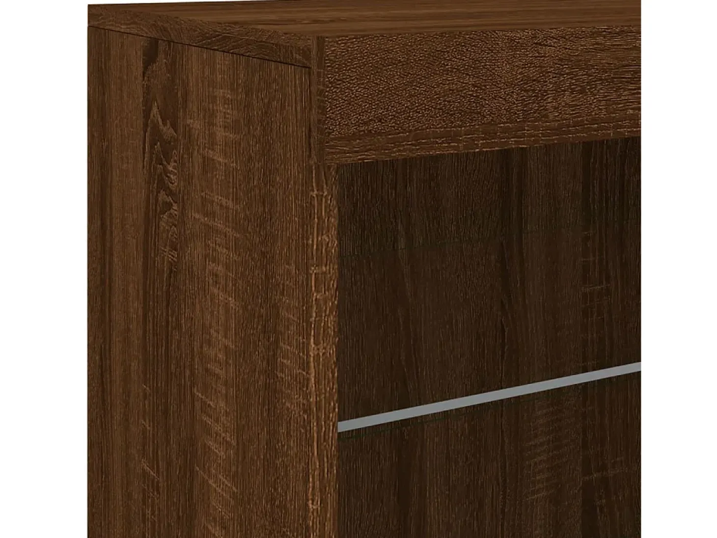 Aparador cómoda cómoda armario mueble organizador cocina salón salón con luces LED 60,5 x 37 x 67 cm marrón 02_0029928