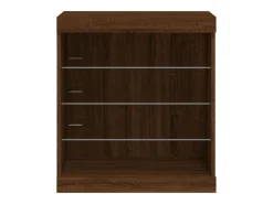 Aparador cómoda cómoda armario mueble organizador cocina salón salón con luces LED 60,5 x 37 x 67 cm marrón 02_0029928