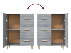 Aparador cómoda cómoda armario unidad de almacenamiento organizador cocina salón salonsonoma 69,5 x 34 x 90 cm madera contrachapada gris 02_0036482