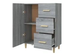 Aparador cómoda cómoda armario unidad de almacenamiento organizador cocina salón salonsonoma 69,5 x 34 x 90 cm madera contrachapada gris 02_0036482