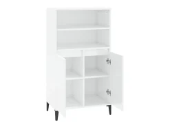 Aparador cómoda cómoda armario mueble organizador cocina salón salón alto brillo 60 x 36 x 110 cm madera contrachapada blanco 02_0032985