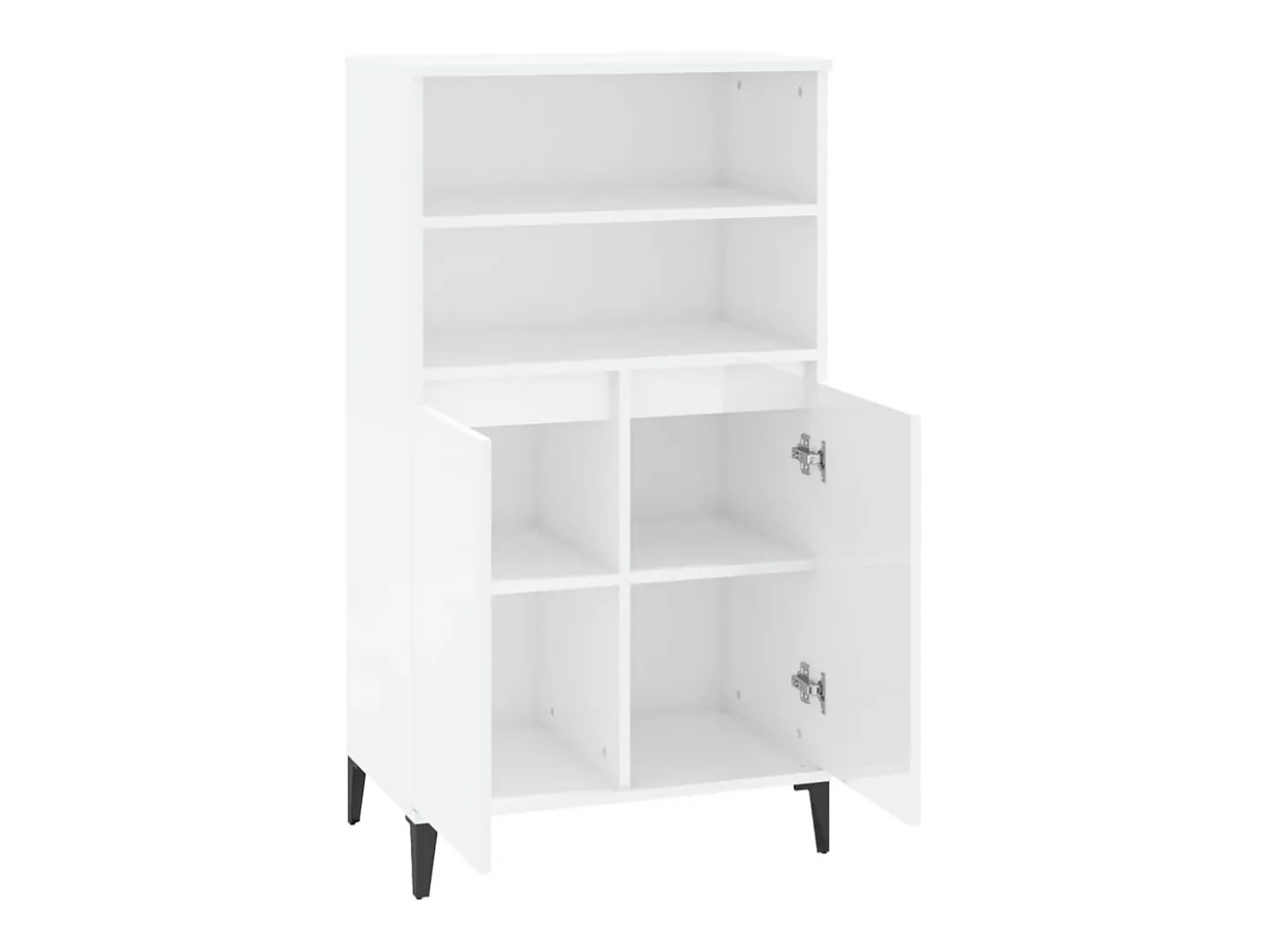 Aparador cómoda cómoda armario mueble organizador cocina salón salón alto brillo 60 x 36 x 110 cm madera contrachapada blanco 02_0032985