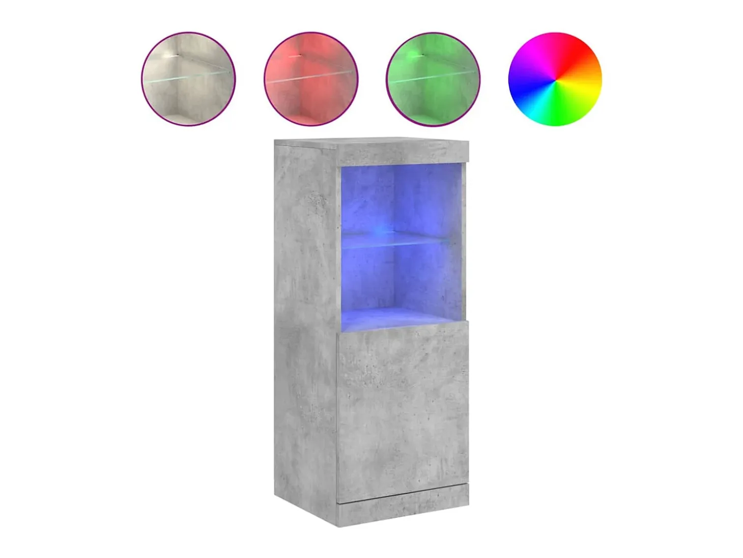 Aparador cómoda cómoda armario mueble organizador cocina salón salón con luces LED 41 x 37 x 100 cm gris 02_0029996