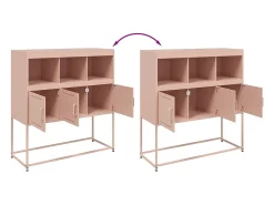 Aparador cómoda cómoda armario mueble organizador cocina salón salón 100,5 x 39 x 107 cm acero rosa 02_0036191