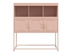Aparador cómoda cómoda armario mueble organizador cocina salón salón 100,5 x 39 x 107 cm acero rosa 02_0036191