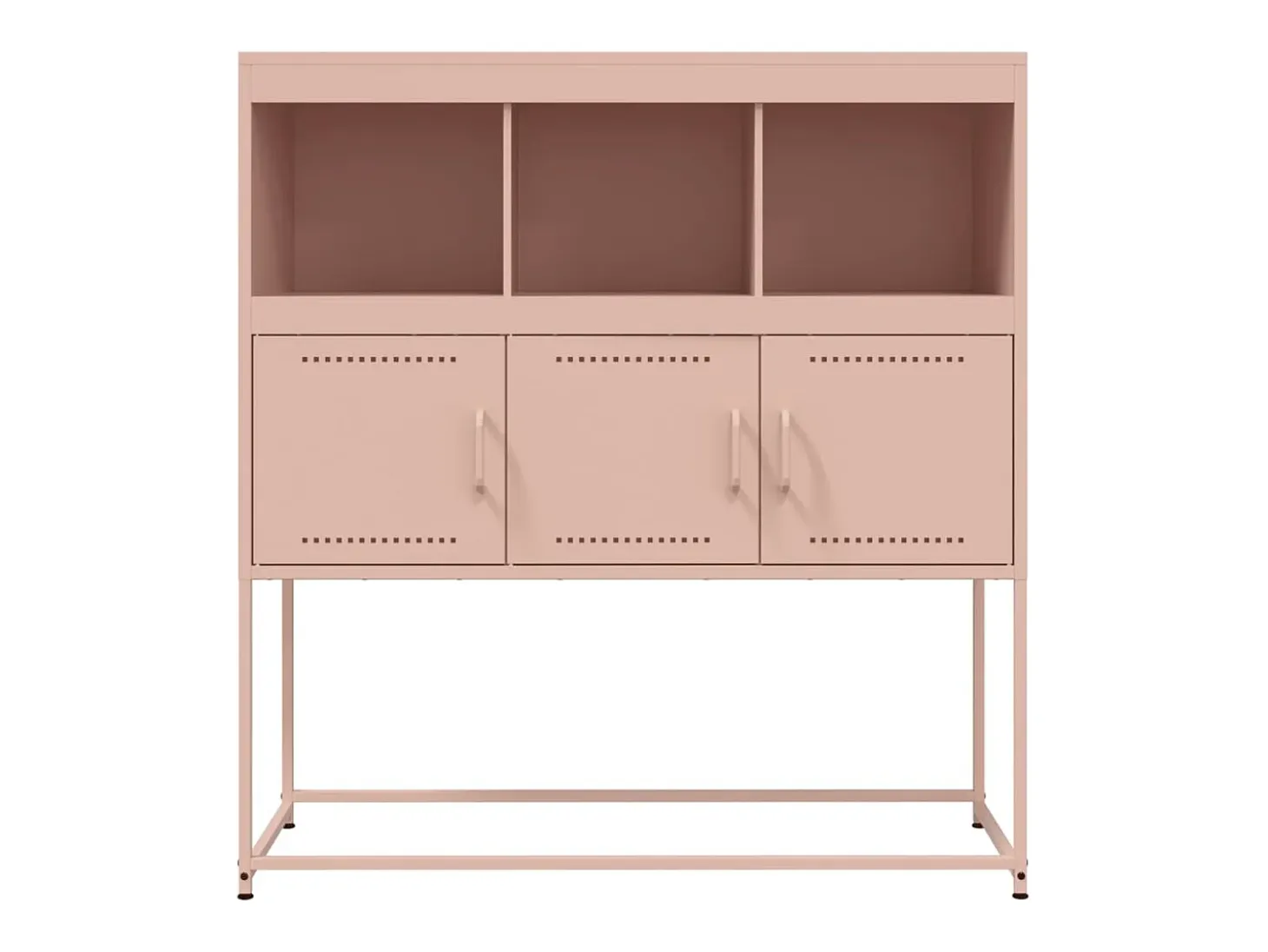 Aparador cómoda cómoda armario mueble organizador cocina salón salón 100,5 x 39 x 107 cm acero rosa 02_0036191