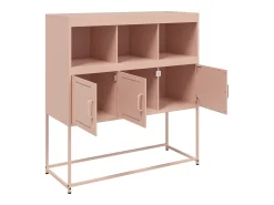 Aparador cómoda cómoda armario mueble organizador cocina salón salón 100,5 x 39 x 107 cm acero rosa 02_0036191