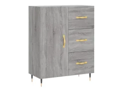 Aparador cómoda cómoda armario mueble organizador cocina salón salón alto Sonoma 69,5 x 34 x 180 cm madera contrachapada gris 02_0035482
