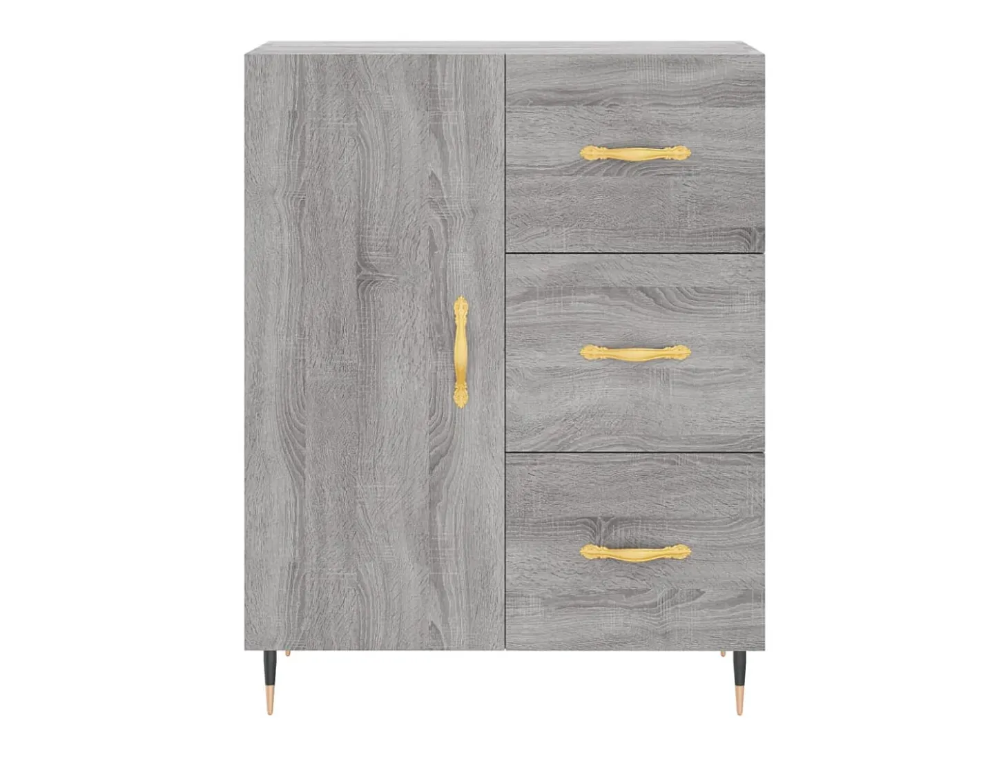 Aparador cómoda cómoda armario mueble organizador cocina salón salón alto Sonoma 69,5 x 34 x 180 cm madera contrachapada gris 02_0035482