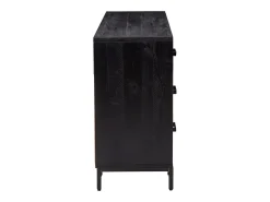 Aparador cómoda cómoda armario mueble organizador cocina salón salón 110 x 35 x 70 cm madera maciza de pino negro 02_0035842