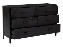 Aparador cómoda cómoda armario mueble organizador cocina salón salón 110 x 35 x 70 cm madera maciza de pino negro 02_0035842
