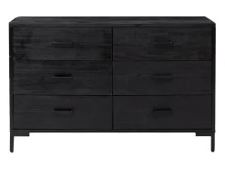 Aparador cómoda cómoda armario mueble organizador cocina salón salón 110 x 35 x 70 cm madera maciza de pino negro 02_0035842
