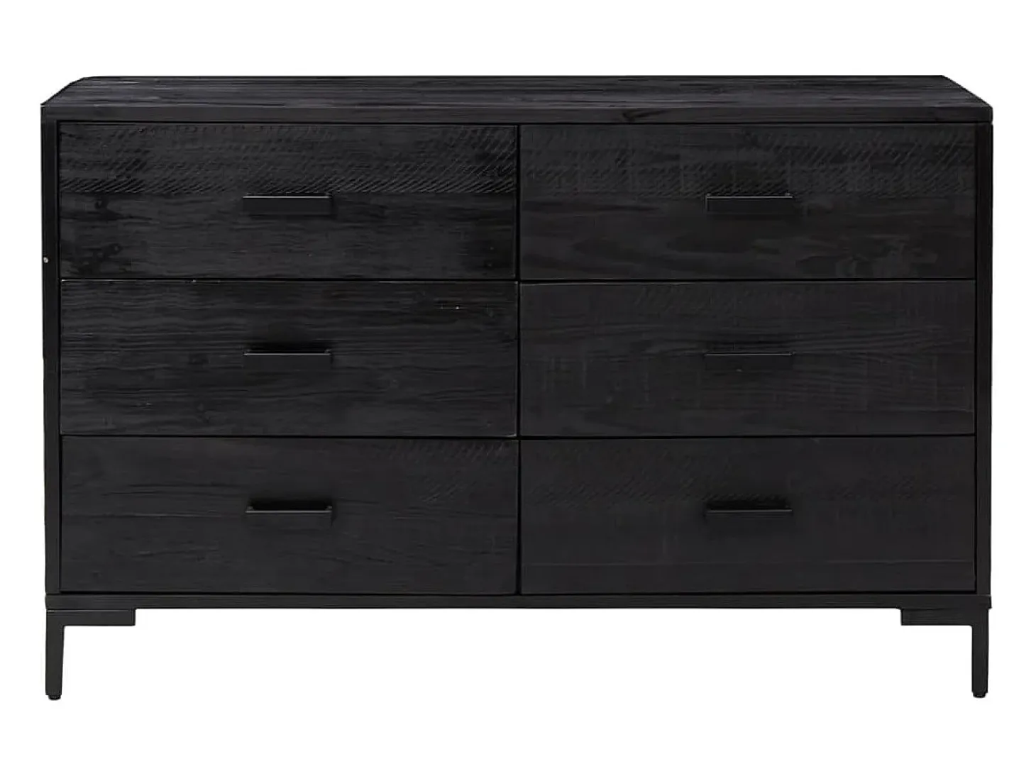 Aparador cómoda cómoda armario mueble organizador cocina salón salón 110 x 35 x 70 cm madera maciza de pino negro 02_0035842