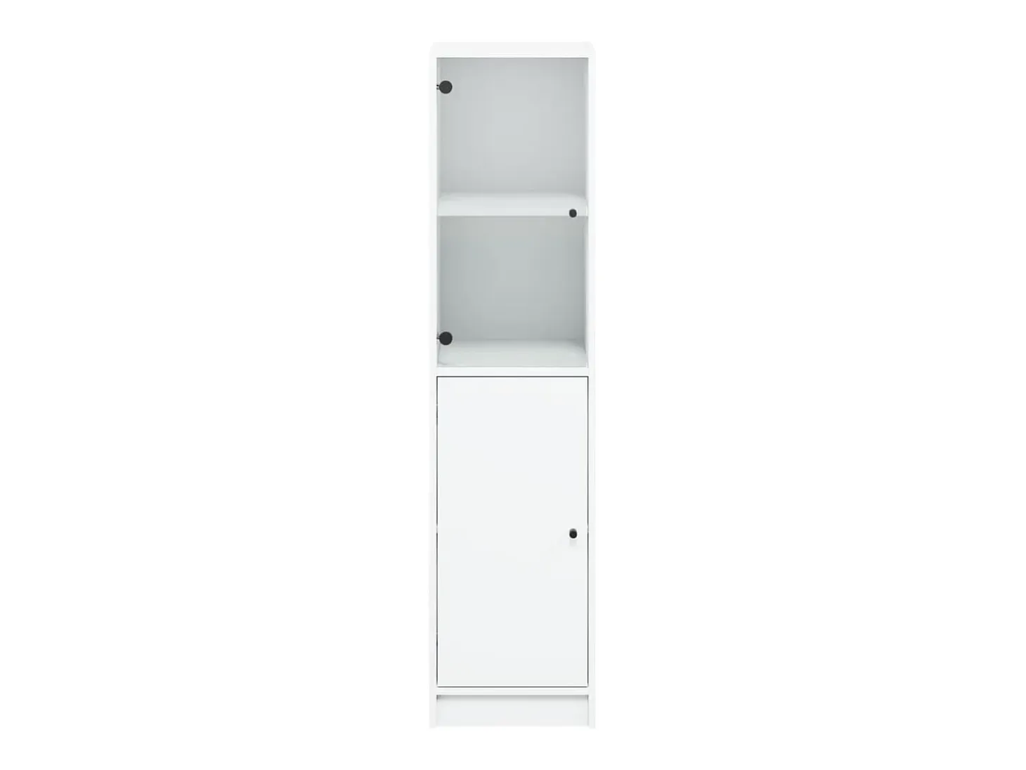 Aparador cómoda cómoda armario mueble organizador cocina salón salón con puerta de cristal 35 x 37 x 142 cm blanco 02_0030096