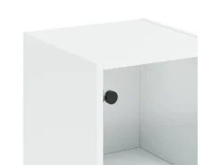 Aparador cómoda cómoda armario mueble organizador cocina salón salón con puerta de cristal 35 x 37 x 142 cm blanco 02_0030096