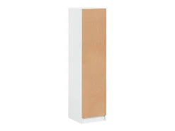Aparador cómoda cómoda armario mueble organizador cocina salón salón con puerta de cristal 35 x 37 x 142 cm blanco 02_0030096
