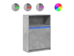 Aparador Cómoda Cómoda Armario Organizador Cocina Salón Salón con LED 72 x 34 x 100 cm Madera contrachapada Gris 02_0029805