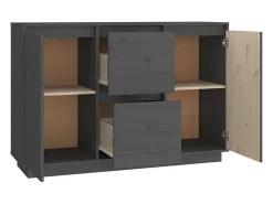 Aparador cómoda cómoda armario mueble organizador cocina salón salón 111 x 34 x 75 cm madera maciza de pino gris 02_0031778