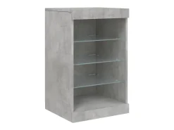 Aparador Cómoda Cómoda Armario Unidad de Almacenamiento Organizador Cocina Salón Salón con Luces LED 123 x 37 x 67 cm Gris 02_0029975