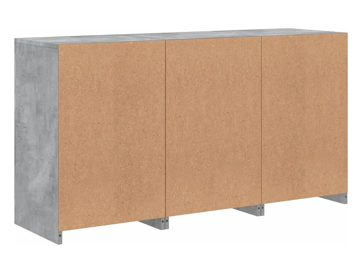 Aparador Cómoda Cómoda Armario Unidad de Almacenamiento Organizador Cocina Salón Salón con Luces LED 123 x 37 x 67 cm Gris 02_0029975
