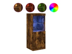 Aparador cómoda cómoda armario mueble organizador cocina salón salón con luces LED 41 x 37 x 100 cm marrón 02_0029884