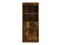 Aparador cómoda cómoda armario mueble organizador cocina salón salón con luces LED 41 x 37 x 100 cm marrón 02_0029884