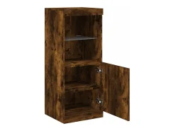 Aparador cómoda cómoda armario mueble organizador cocina salón salón con luces LED 41 x 37 x 100 cm marrón 02_0029884