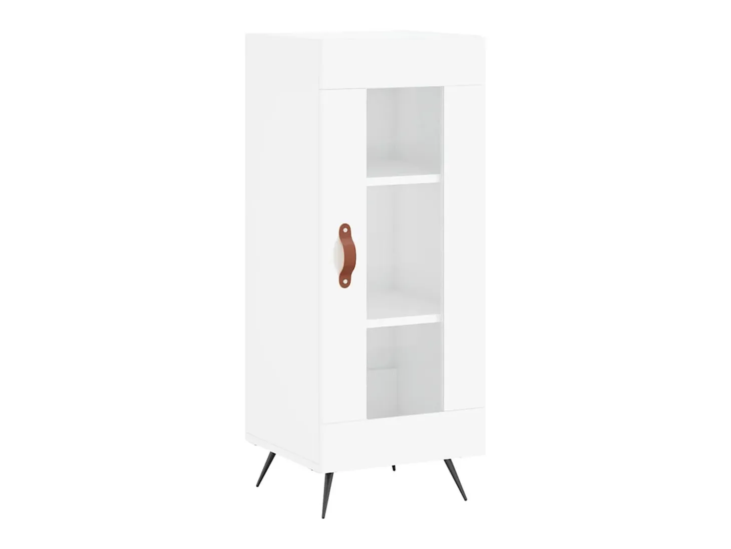 Aparador cómoda cómoda armario mueble organizador cocina salón salón alto brillo 34,5 x 34 x 180 cm madera contrachapada blanco 02_0032930