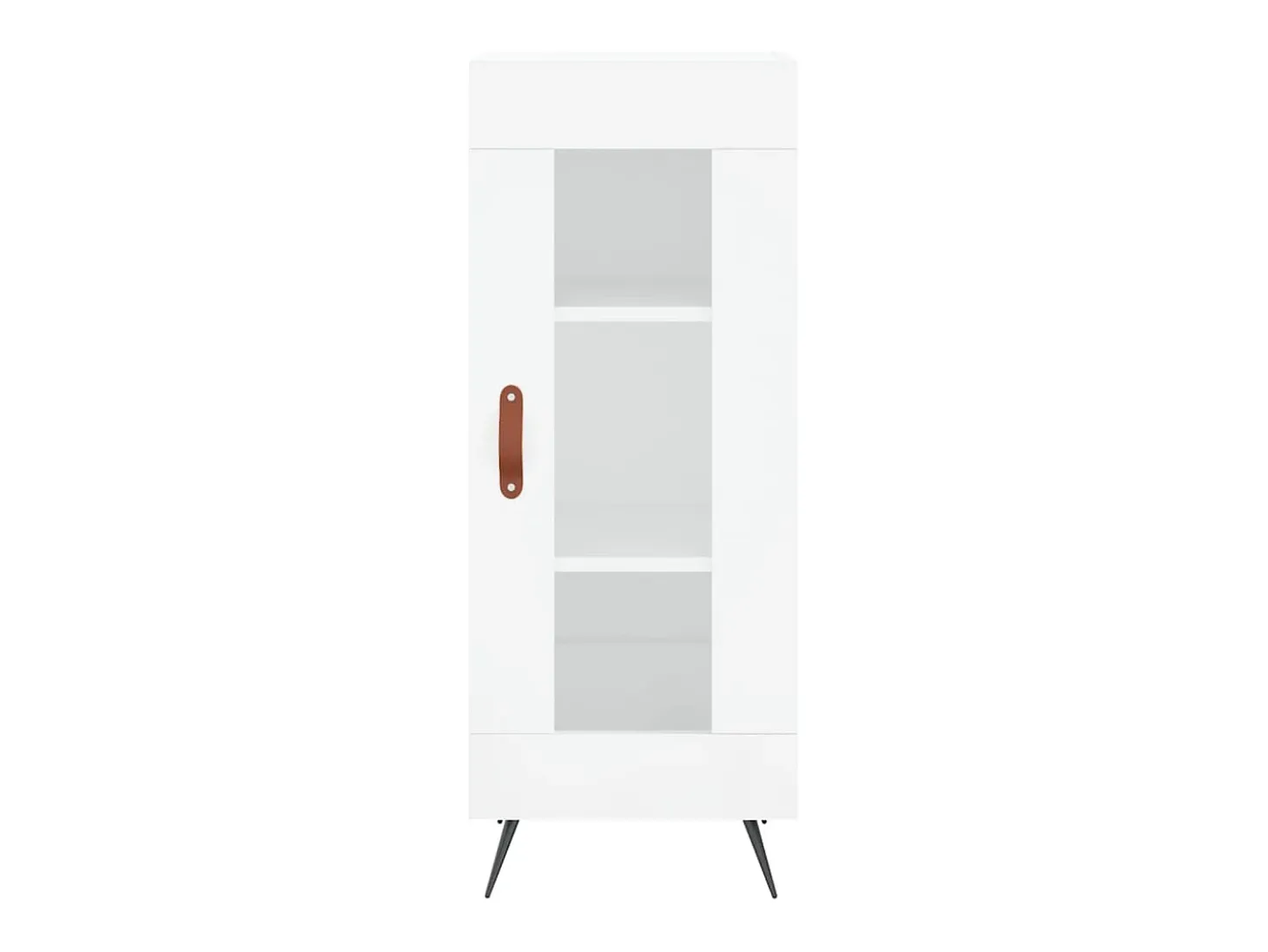 Aparador cómoda cómoda armario mueble organizador cocina salón salón alto brillo 34,5 x 34 x 180 cm madera contrachapada blanco 02_0032930
