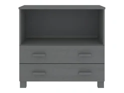 Aparador cómoda cómoda armario mueble organizador cocina salón oscuro 85 x 35 x 80 cm madera maciza de pino gris 02_0032169