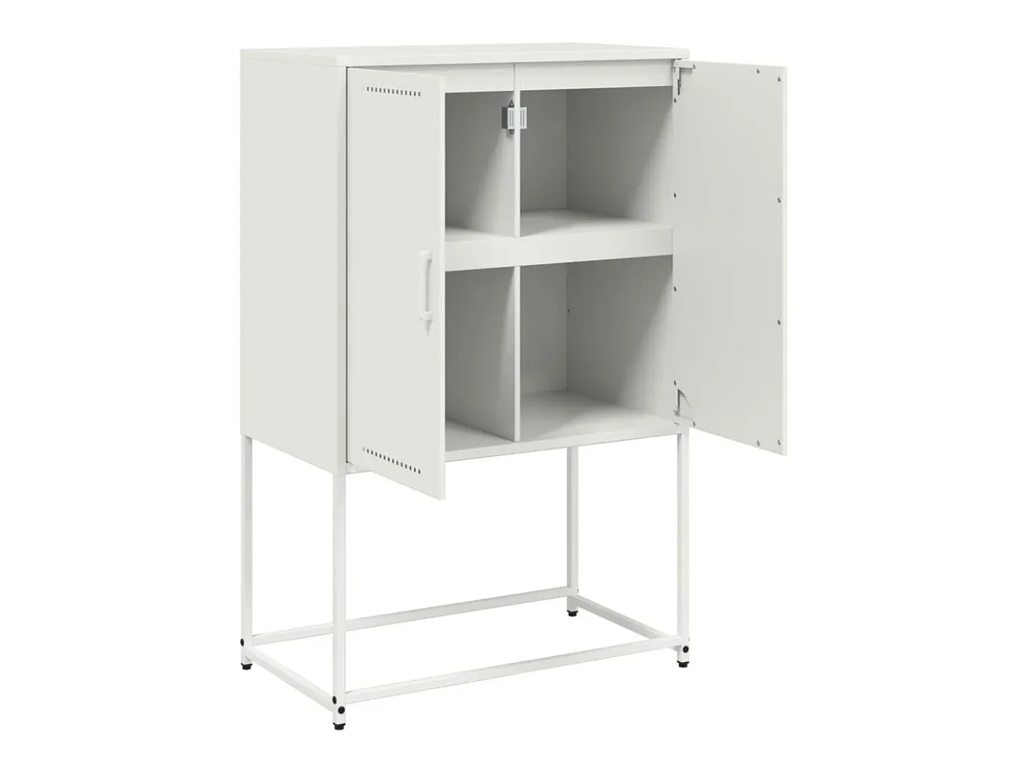 Aparador cómoda cómoda armario mueble organizador cocina salón salón alto 68,5 x 38,5 x 107 cm acero blanco 02_0032481