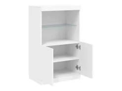 Aparador cómoda cómoda armario mueble organizador cocina salón salón con luces LED 60,5 x 37 x 100 cm blanco 02_0029854