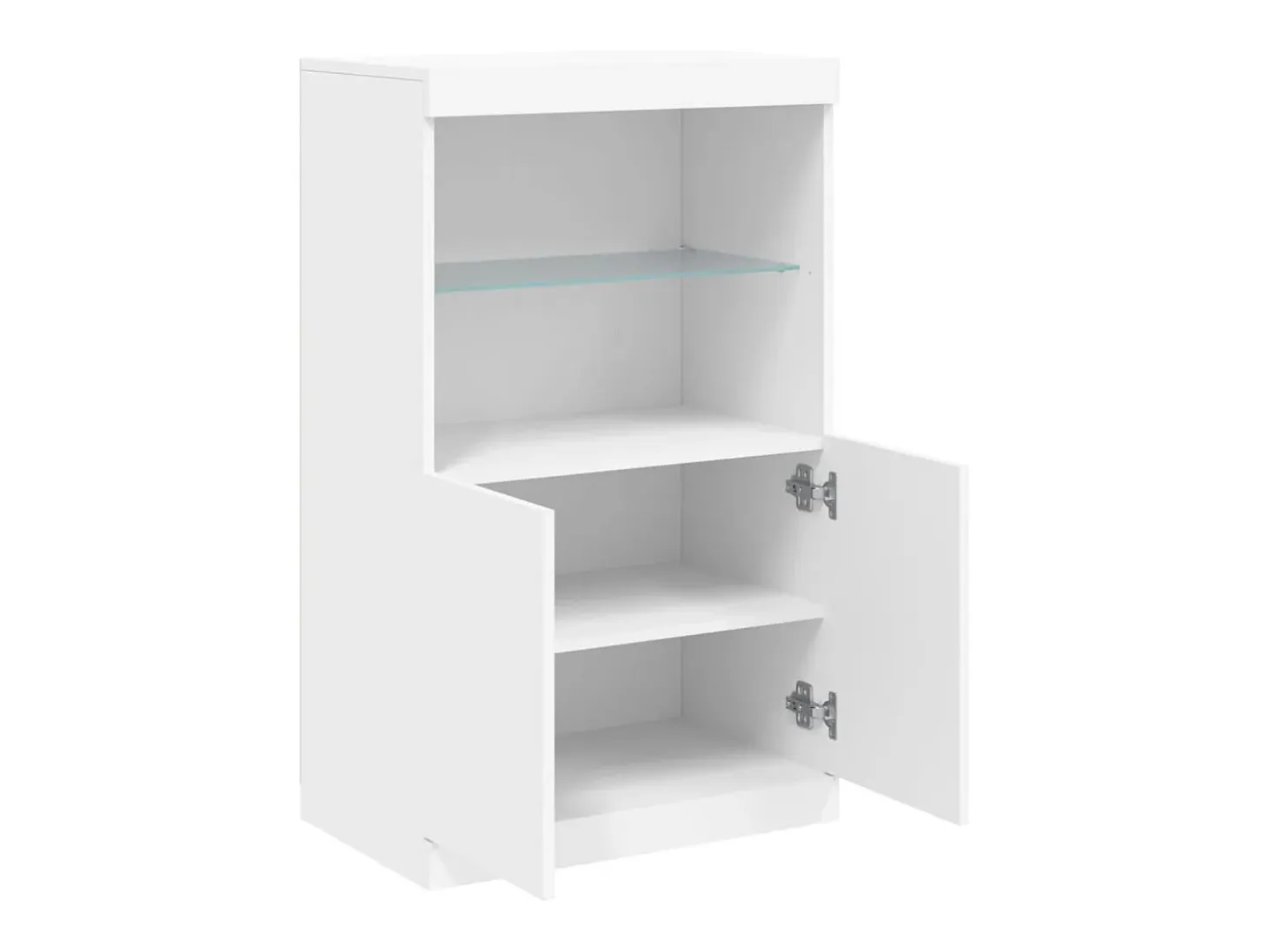 Aparador cómoda cómoda armario mueble organizador cocina salón salón con luces LED 60,5 x 37 x 100 cm blanco 02_0029854