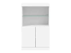 Aparador cómoda cómoda armario mueble organizador cocina salón salón con luces LED 60,5 x 37 x 100 cm blanco 02_0029854