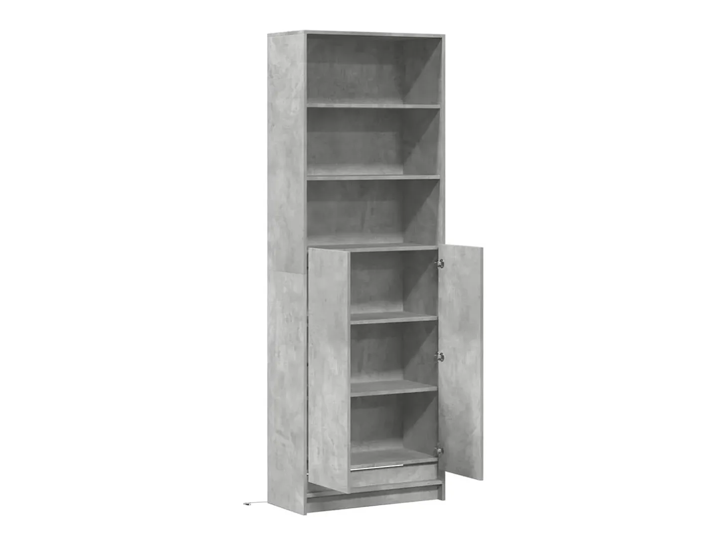 Aparador cómoda cómoda armario mueble organizador cocina salón salón alto con LED 69 x 32,5 x 200 cm madera contrachapada gris 02_0032221